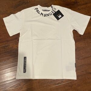 Palm Angels Cream Short Sleeve Tee